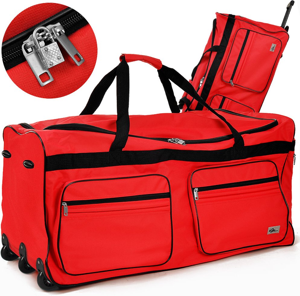 Deuba XXL Reisetasche + Trolleyfunktion Rot