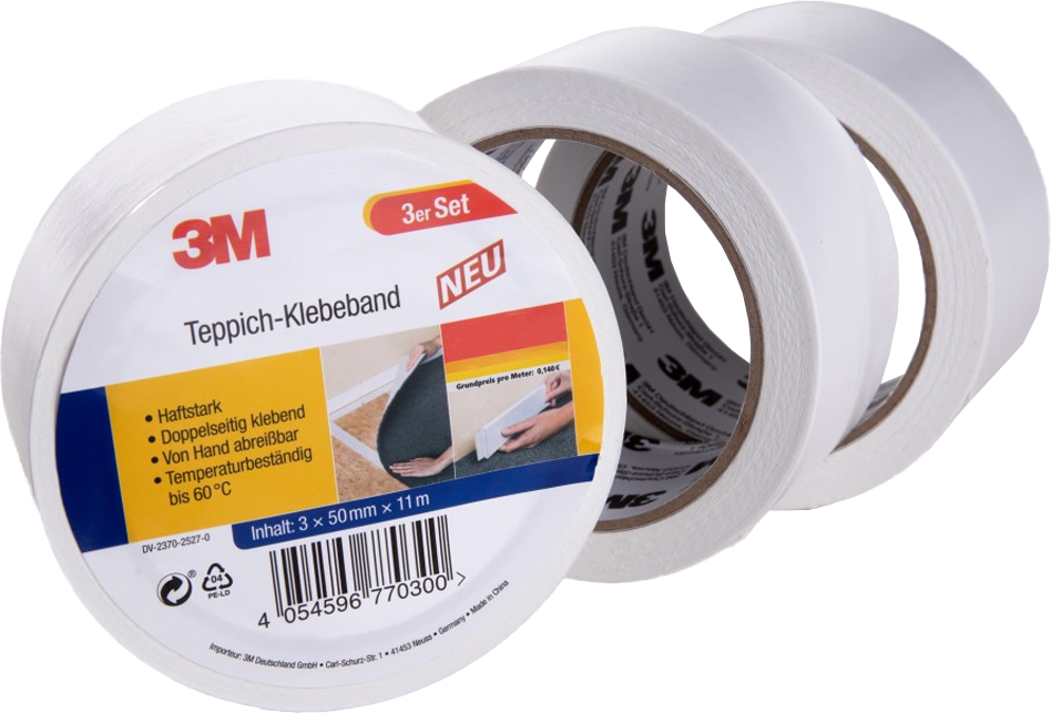 Teppich-Klebeband, Weiß - 3er-Set