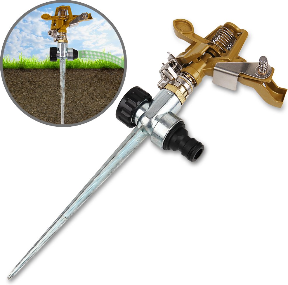 Rasensprenger Impulsregner 26m 29x11x6cm schwarz silber ocker