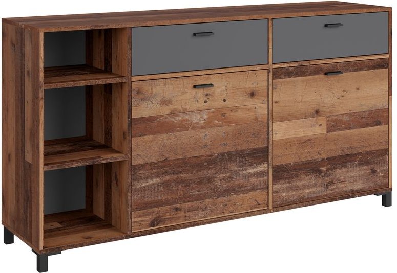 JACKSON Sideboard, Breite 160 cm, Old-Wood-Optik, anthrazit