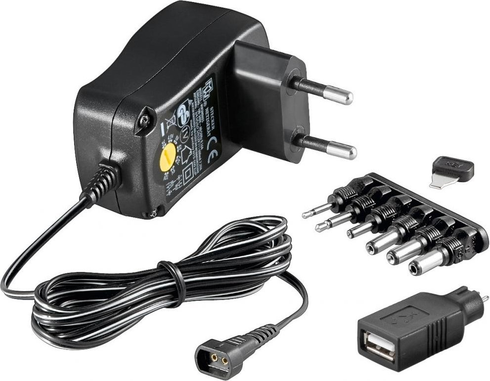 Thumbnail - EcoFriendly Universal Netzteil 600 mA 3-12 V mit 8 DC + 1 USB Adapter Netzstecker