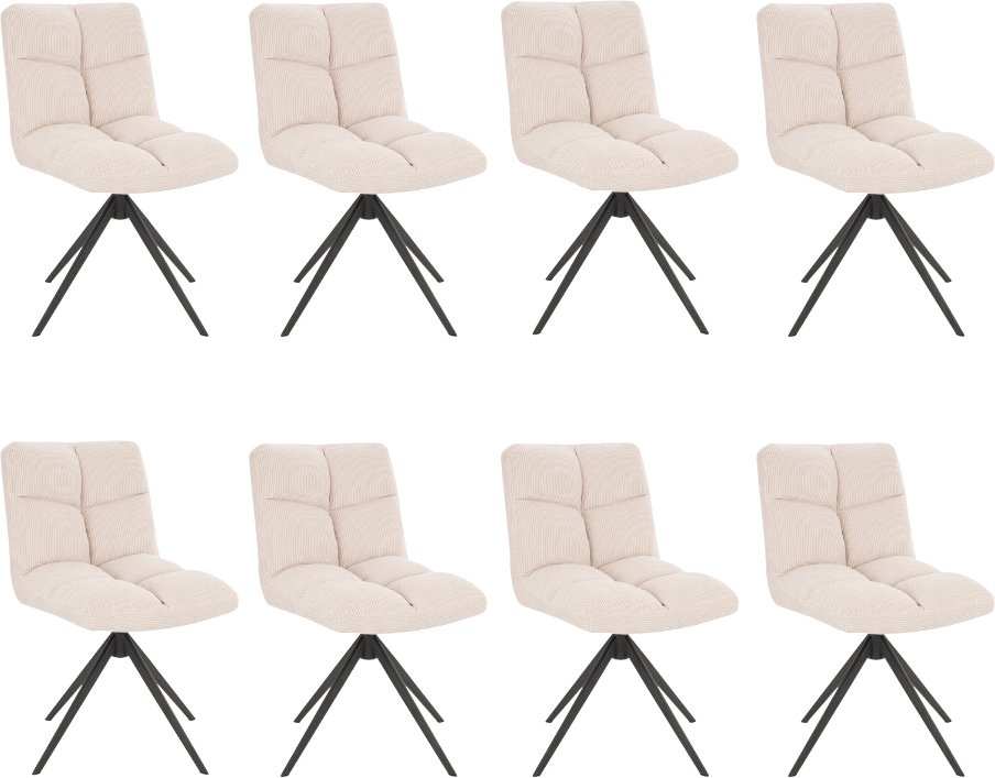 Thumbnail - HOME DELUXE Esszimmerstuhl drehbar 8er Set NODA – Creme
