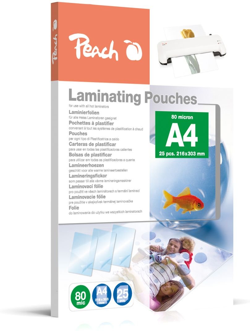 Laminierfolien A4, 80 mic, glänzend, 25 Stk.