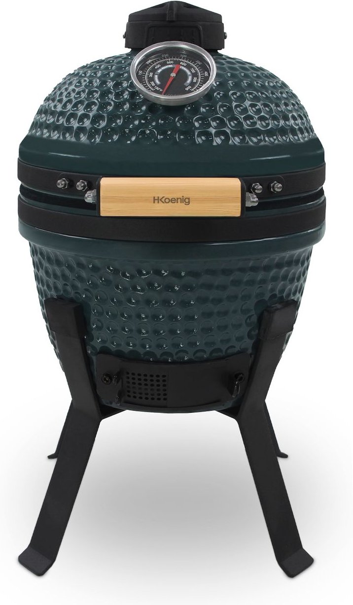 Kamado Barbecue YOKO13, Japanischer Keramik-Kohlegrill 32cm, Schwarz