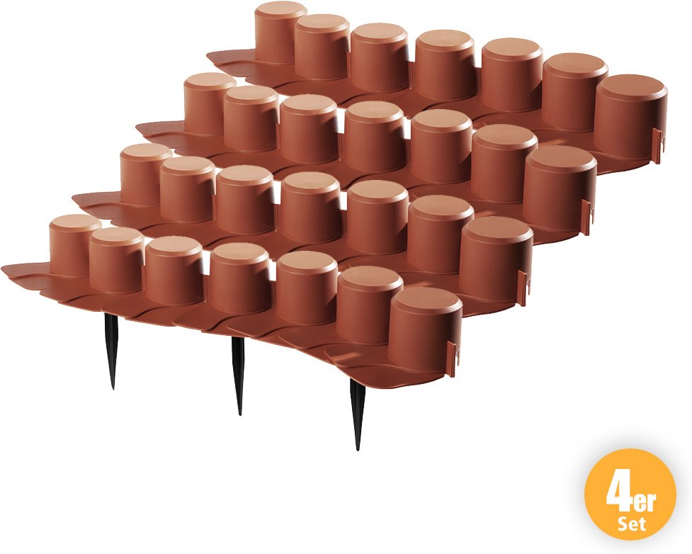 Baum- und Betteinfassung, Dunkelbraun - 4er-Set