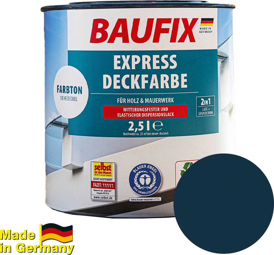 2 in 1 Express Deckfarbe, Saphirblau