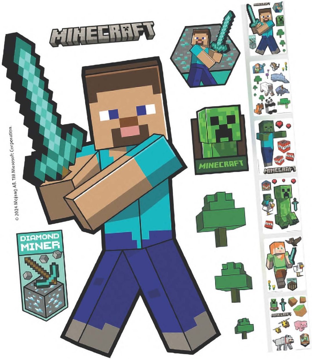 MINECRAFT - Sticker, Wandtattoos, selbstklebende Wandbilder