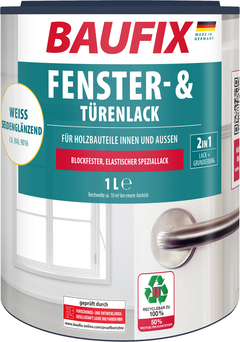 Fenster- & Türenlack weiß seidenglänzend
