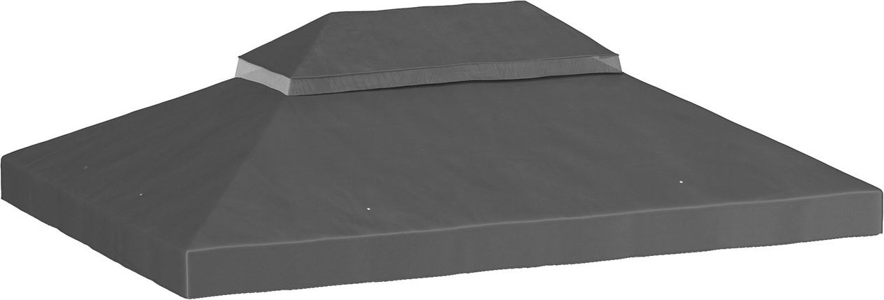 Outsunny Ersatzdach für Gartenpavillon 3 x 4 m wasserdichte 370g/¿ Dunkelgrau