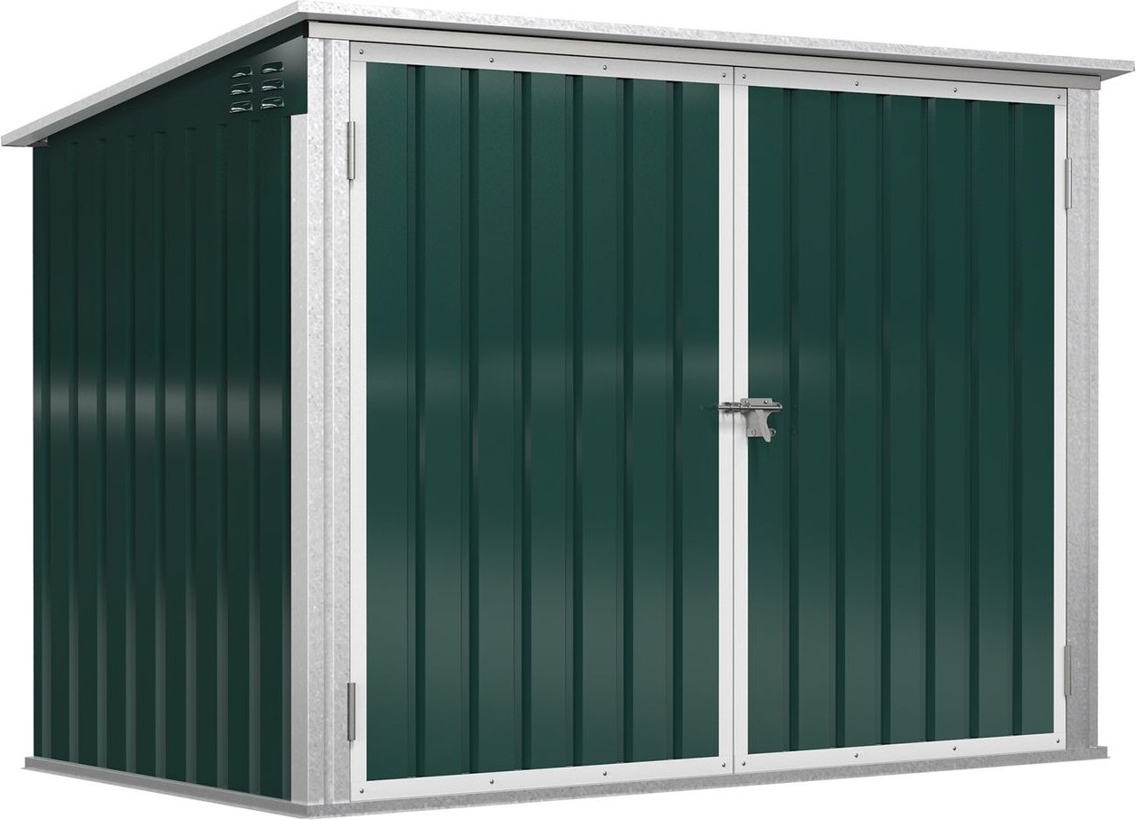 Mülltonnenbox Gerätebox Storer für 2 Mülltonnen abschließbar Grün 178,5x104,5x128,5/113cm