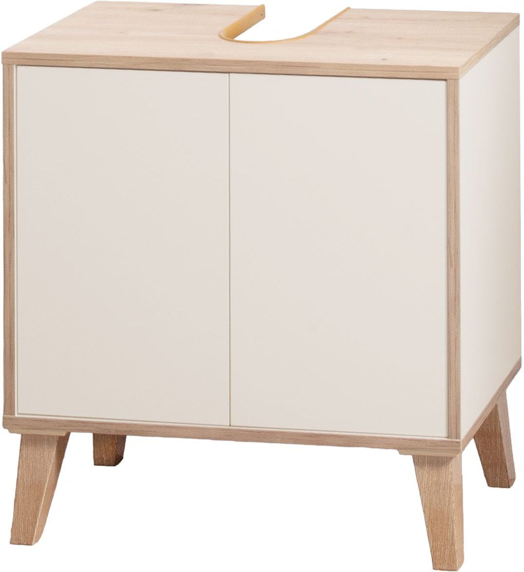 Thumbnail - Waschbeckenunterschrank MORENA mit 2 Türen, Cashemere/Eiche