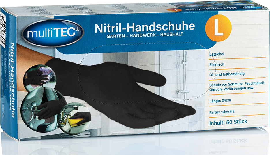 Nitril-Einweghandschuhe, Schwarz, Größe L - 400er-Pack