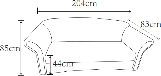 3-Sitzer Sofa Loretta, ca. 204 x 83 x 85 cm – Rot Kariert