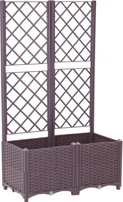 Hochbeet mit Rankhilfe , ca. 80 x 40 x 136/30 cm - Braun