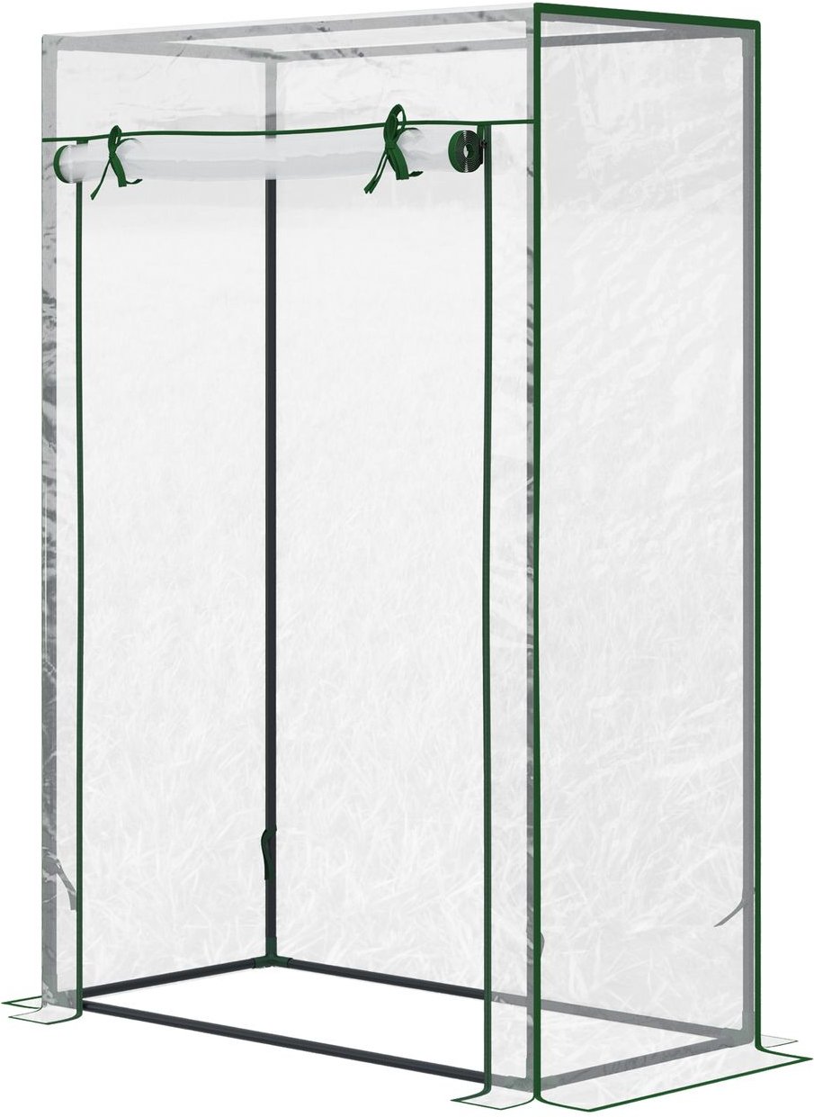 Gewächshaus Treibhaus Frühbeet mit Tür zum Aufrollen Stahl