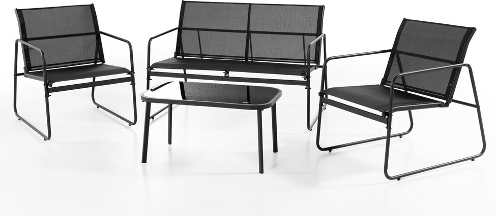 4tlg. Garten-Set - Schwarz