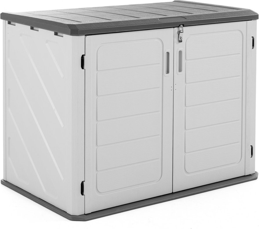 Gartenschrank /Universalschrank / Gartenschrank / Aufbewahrungsschrank ,ca.130x75x 100cm-Weiß/Grau