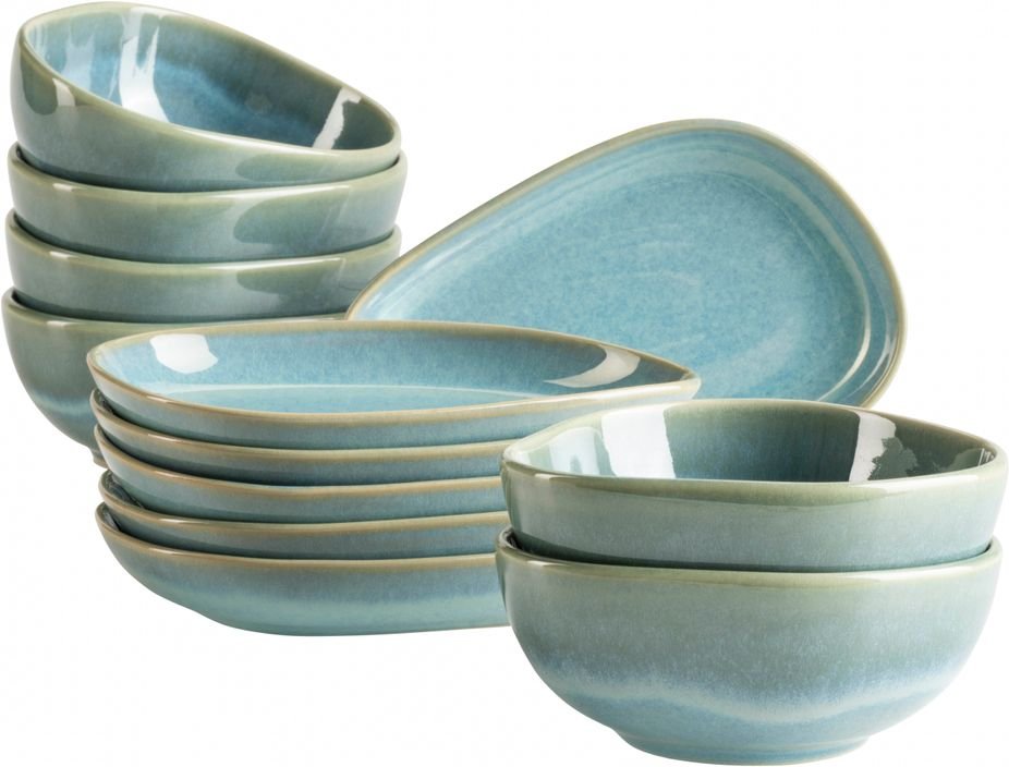 Thumbnail - Serie Cordelia, Snacking-Set 12-tlg., Keramik, Grün