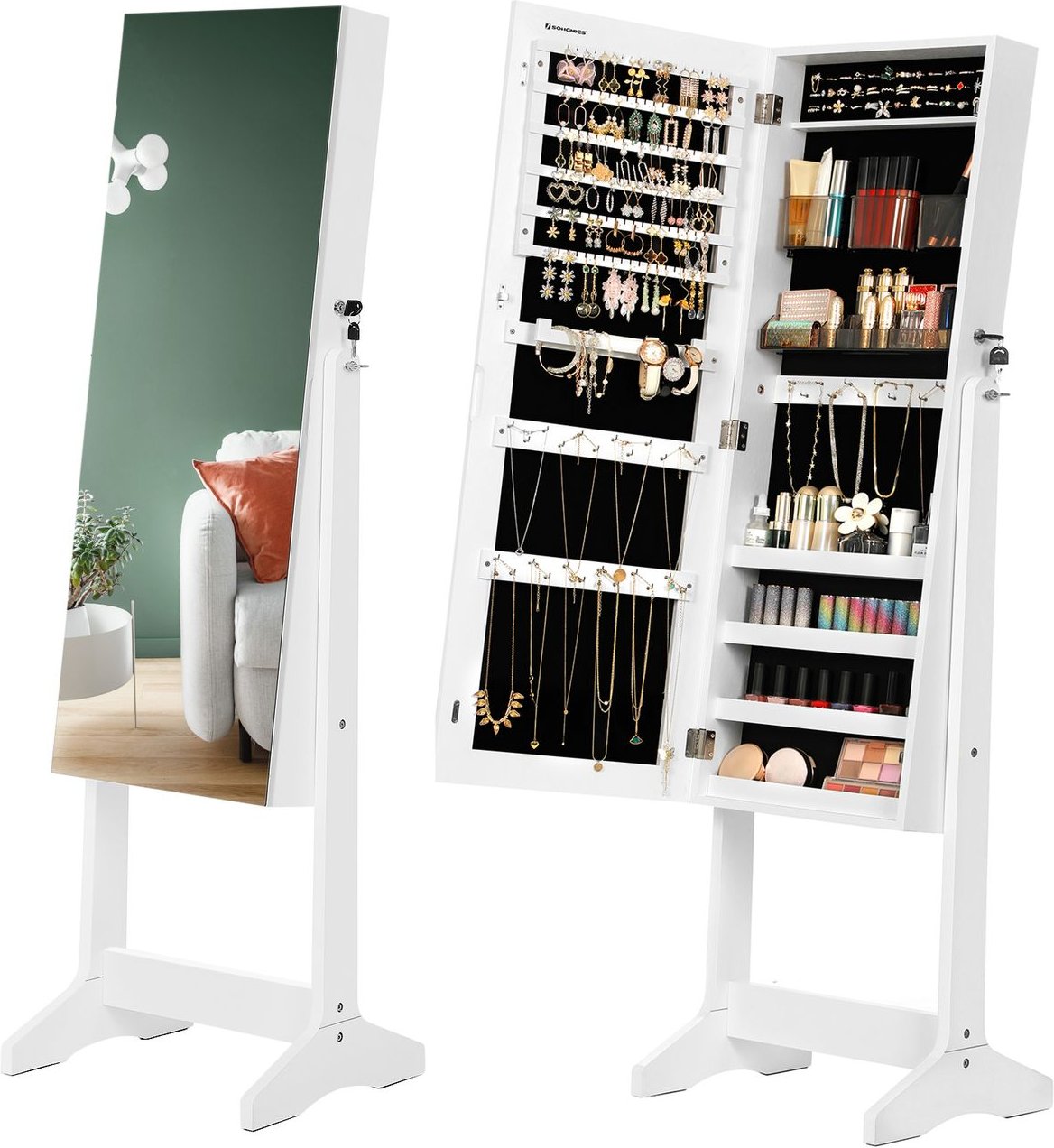 Schmuckschrank, mit 2 separaten Make-up Organizern