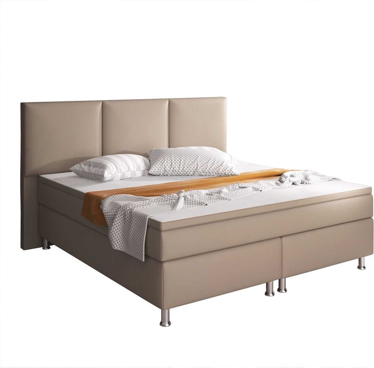 Boxspringbett Oslo 180x200 cm Kunstleder Muddy