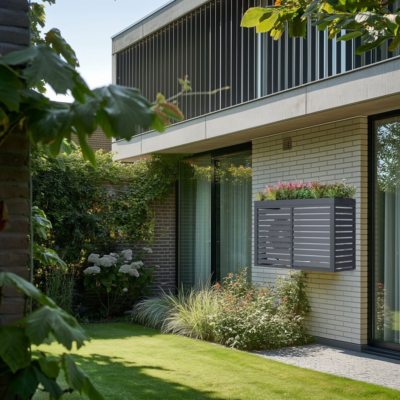 Wärmepumpenverkleidung WPV-14050-AP mit Pflanzdeck Set anthrazit