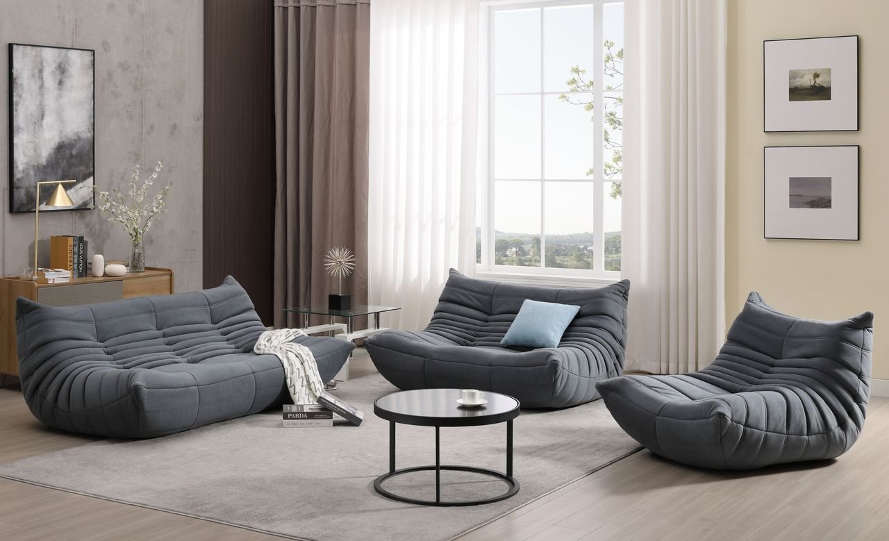 3er Togo-Sofa-Set - Grau