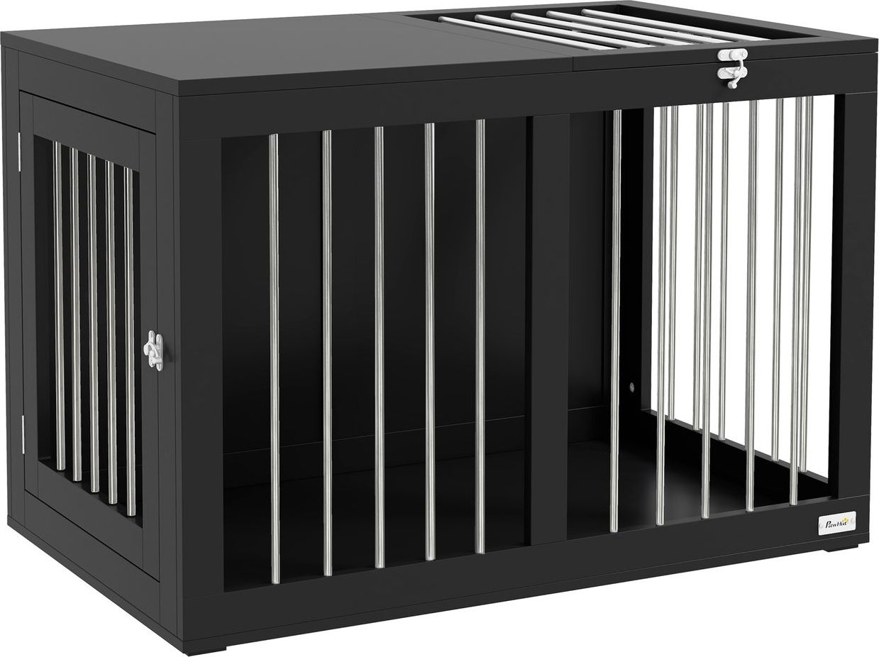 Hundekäfig, Haustierkäfig, Hundehütte, Hundebox Hundehaus, Schwarz