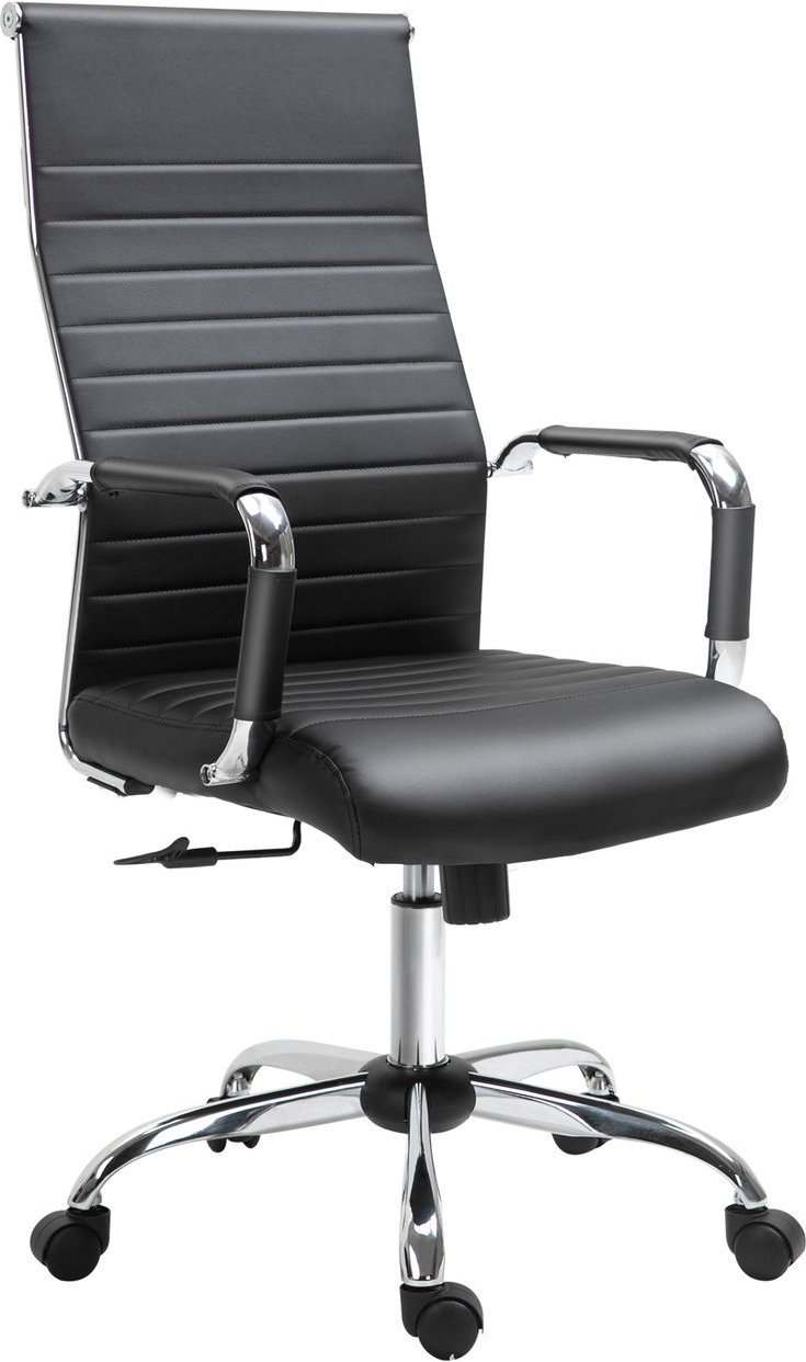 Bürostuhl Drehstuhl höhenverstellbar Kunstleader Schaumstoff Schwarz