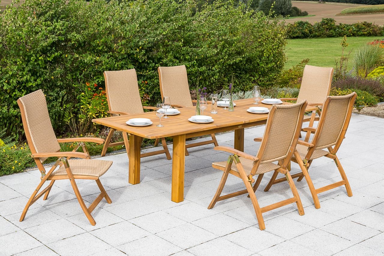 Capri Set 7tlg. Doppelausziehtisch