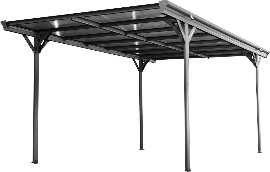 Design Carport, Autoüberdachung Garage Unterstand, ca. 503 x 305 x 232/217 cm - Anthrazit