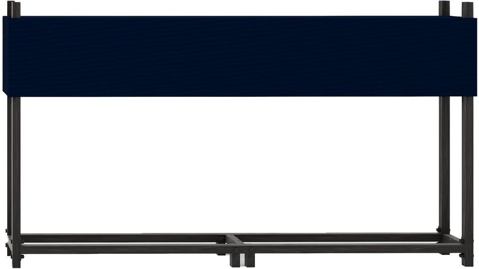 Brennholzregal aus Metall mit Abdeckung, ca. 200 x 25 x 115 cm