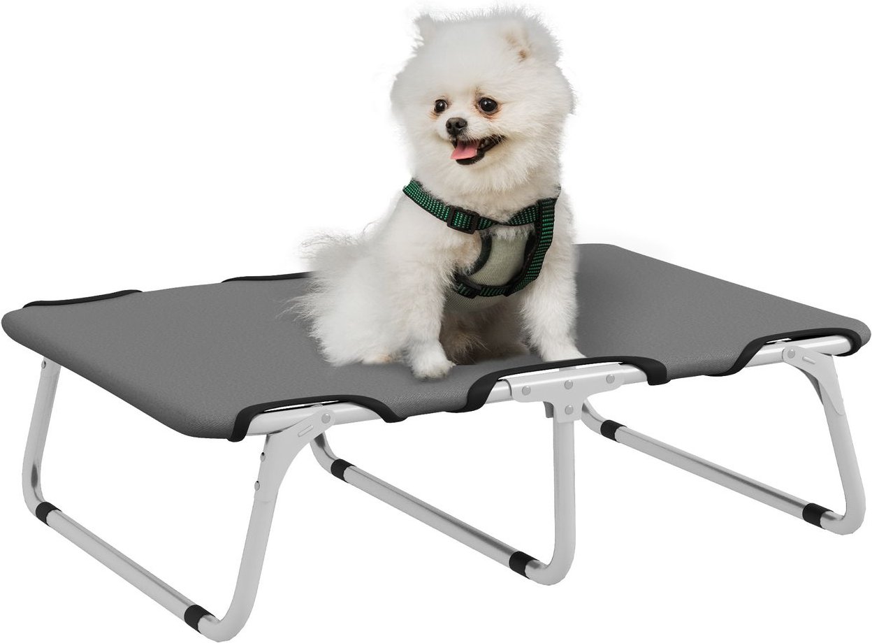 Erhöhtes Hundebett, Outdoor Haustierbett Hundeliege für kleine Hunde Grau
