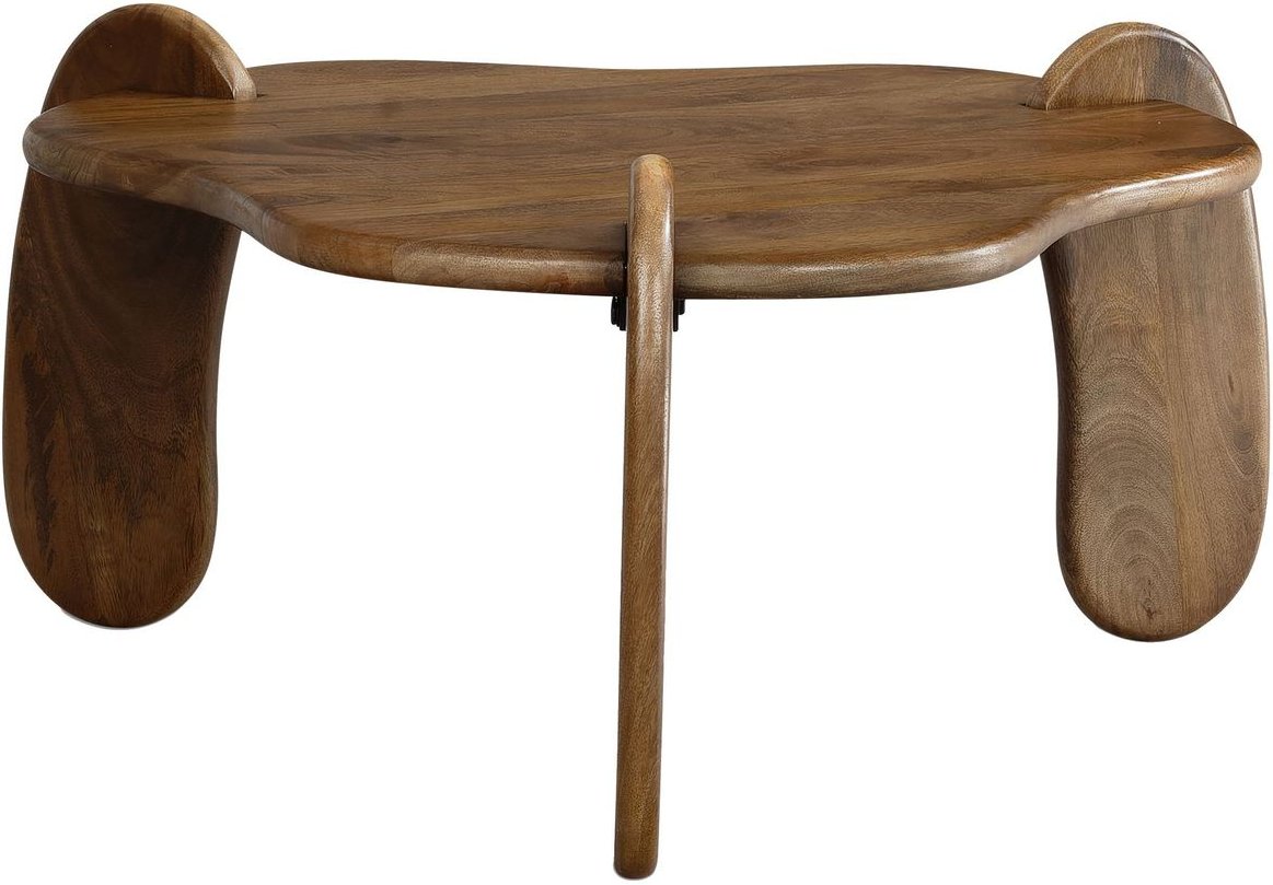 Couchtisch Mango Massivholz 78x78x39,5 cm Walnussfarben