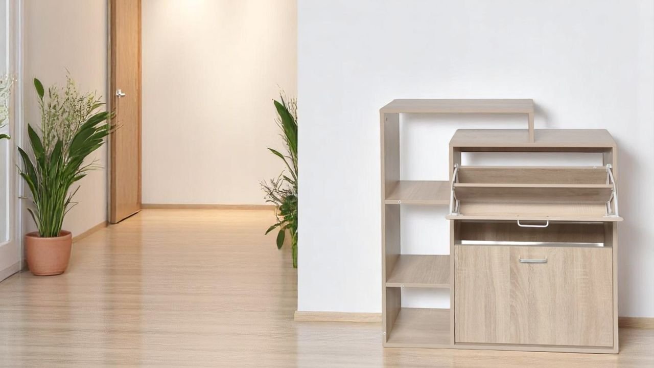 Aria Schuhschrank Holzoptik, ca. 93 x 85 x 24 cm