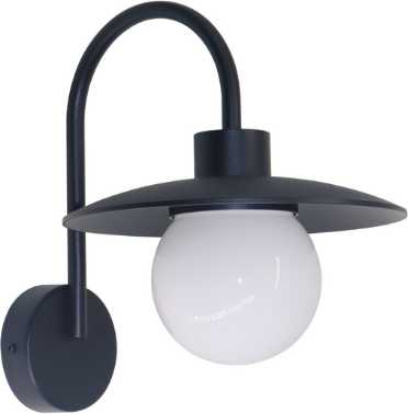 Elegante Wandleuchte, Innen/Außen, schwarz