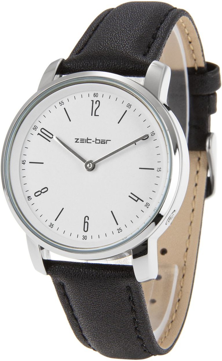 Funk-Armbanduhr Damen, Metall-Gehäuse, Leder-Uhrband