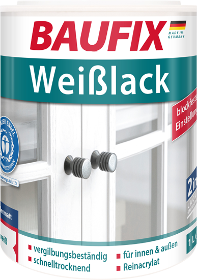 Weißlack seidenmatt 4 er Set