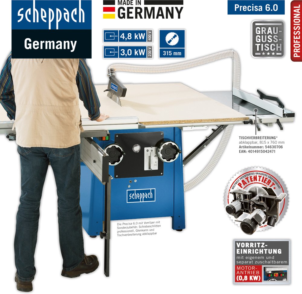 Tischkreissäge Precisa 6.0 380-420/50 Dr 4,80 kW