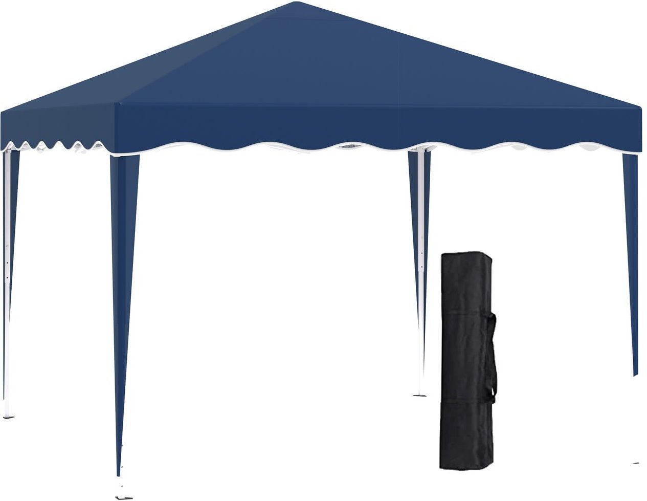Faltpavillon 3 x 3 m faltbar Partyzelt höhenverstellbar UV-Schutz Stahl Oxford Blau