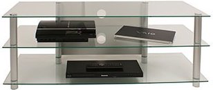 TV-Möbel Zumbo | LCD Rack, LED Tisch Alu Klarglas