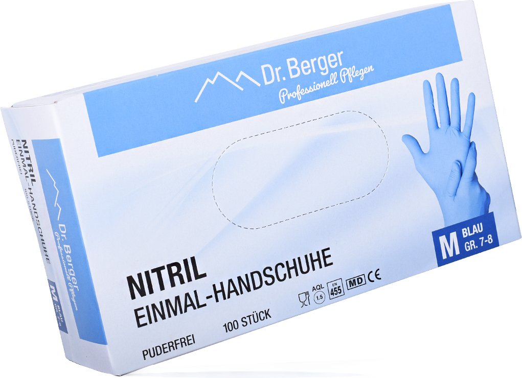 Nitril Einmalhandschuhe latex- und puderfrei Blau Gr. M