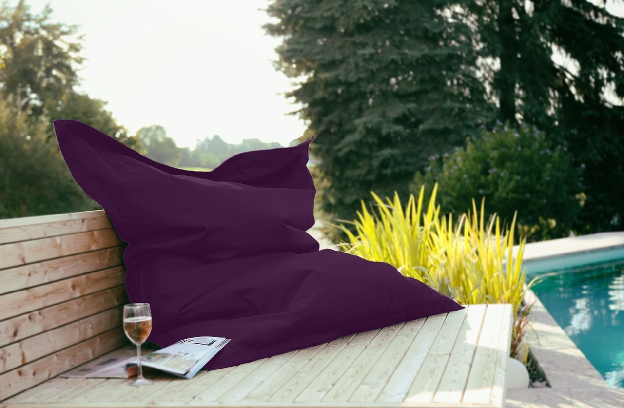 Thumbnail - Outdoorfähiger Riesensitzsack ca. 140 x 180 cm, Farbe brombeer