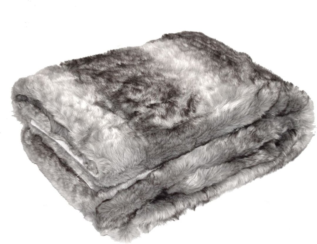 Fellimitat Wohndecke Wolf