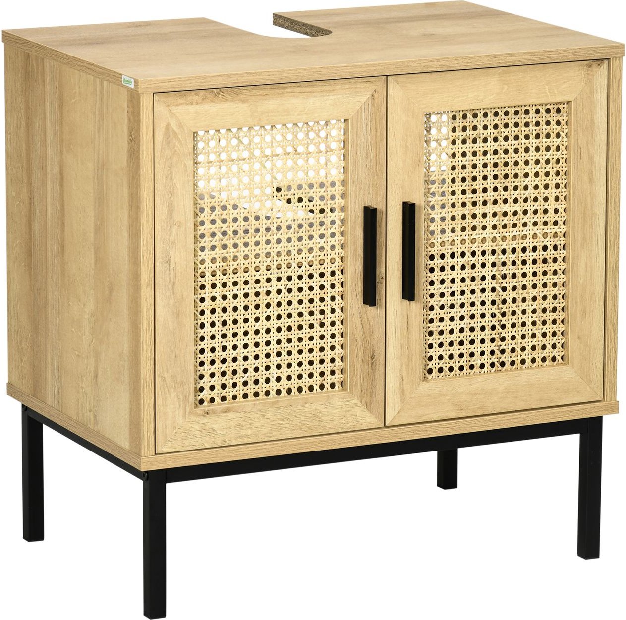 Thumbnail - Waschbeckenunterschrank Unterschrank mit Schrankfach, Rattanoptik