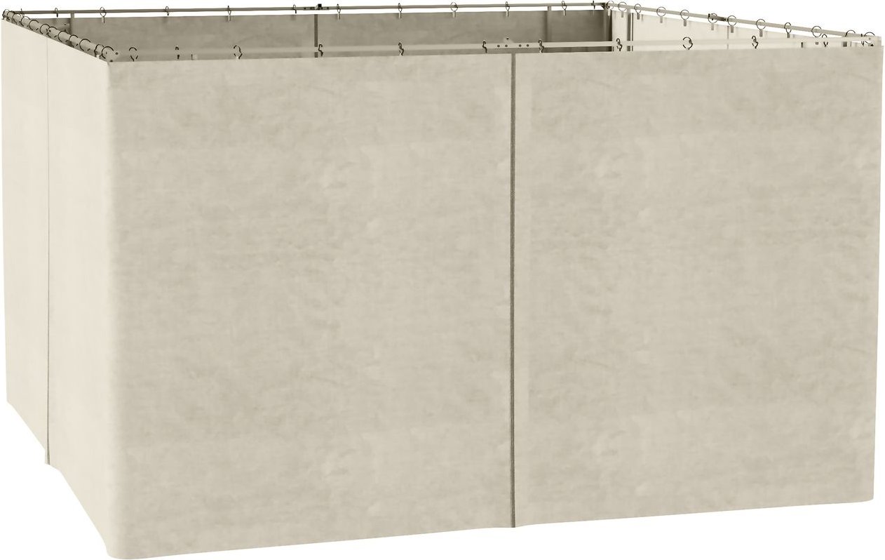 4 Seitenteile für 3x4 m Pavillon mit Haken Seitenwände Polyester Beig