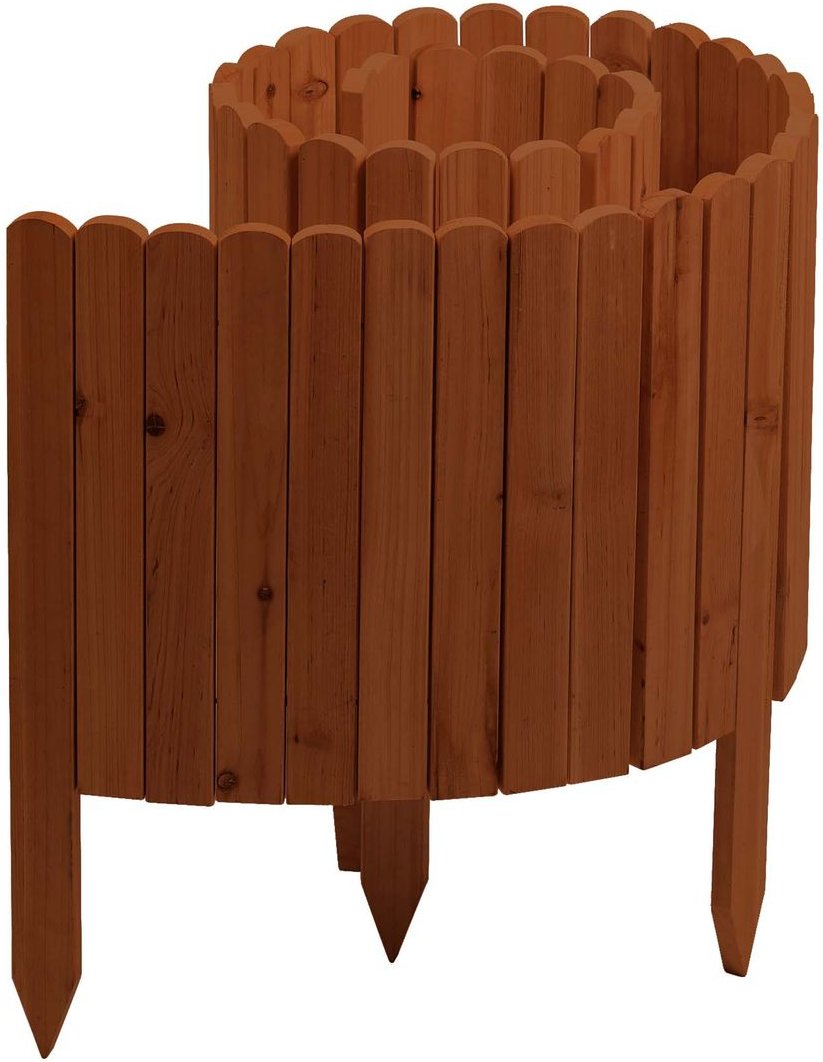 Rollzaun aus Holz, ca. 203 x 40 / 60 x 1,7cm - Braun