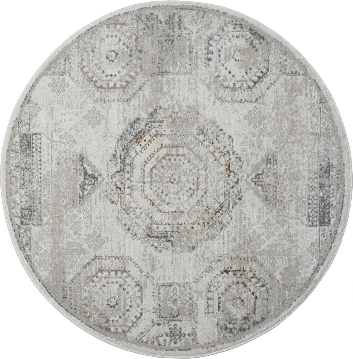 Teppich Mabel, 120cm x 120cm, Farbe Beige, rund, Florhöhe 10mm