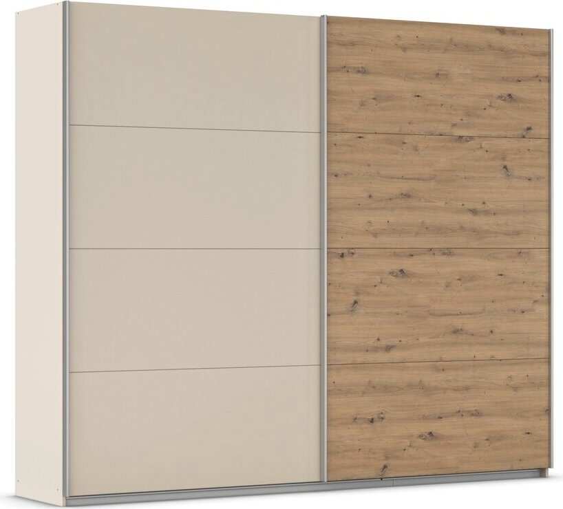 rauch Quadra Kleiderschrank 2-türig, Farbe Beige/Eiche Artisan Breite 271 cm
