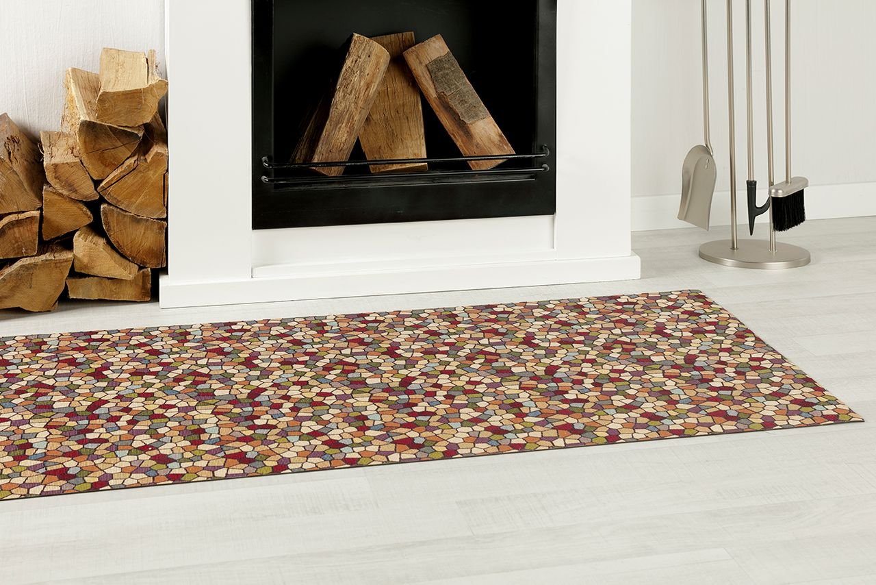 Peyer Syntex Mira Jacquard Teppich Mosaik Multicolor 80 x 200 cm