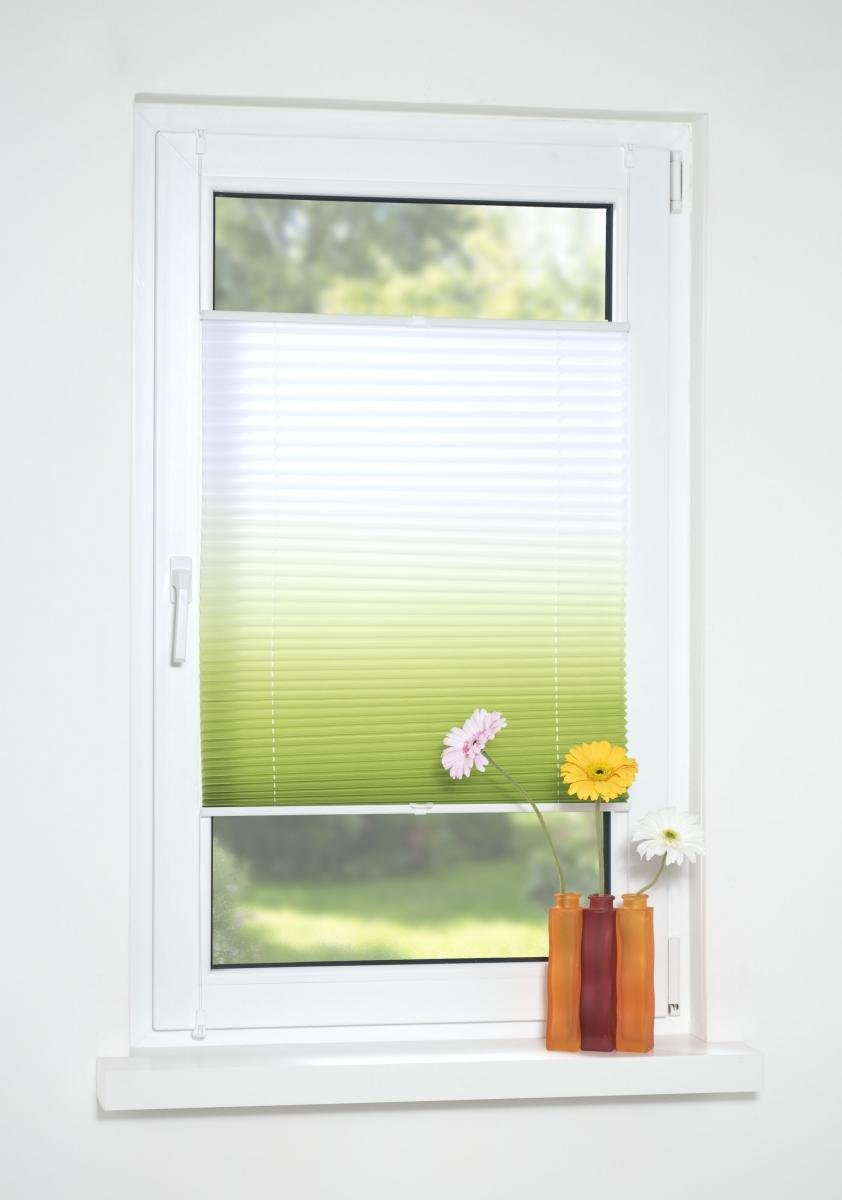 Klemmfix-Plissee verspannt, 45 x 130 cm, farbverlauf grün